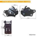 Dimensions Attache Automatique Mini Pelle 1T / 1,8T