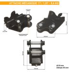 Dimensions Attache mécanique Mini Pelle 1T / 1,8T